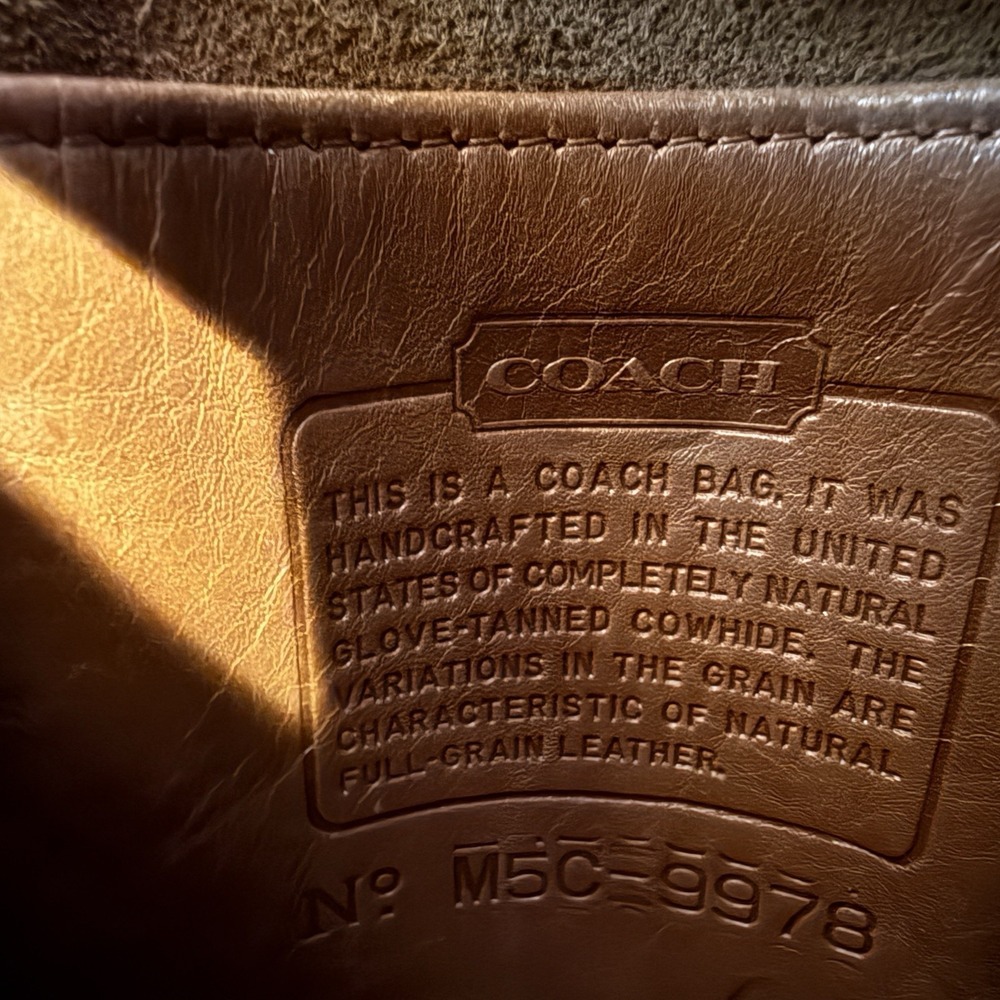 COACH Small Sidepack British Tan Shoulder Crossbody Bag #9978 Vintage 90's - Picture 12 of 12
